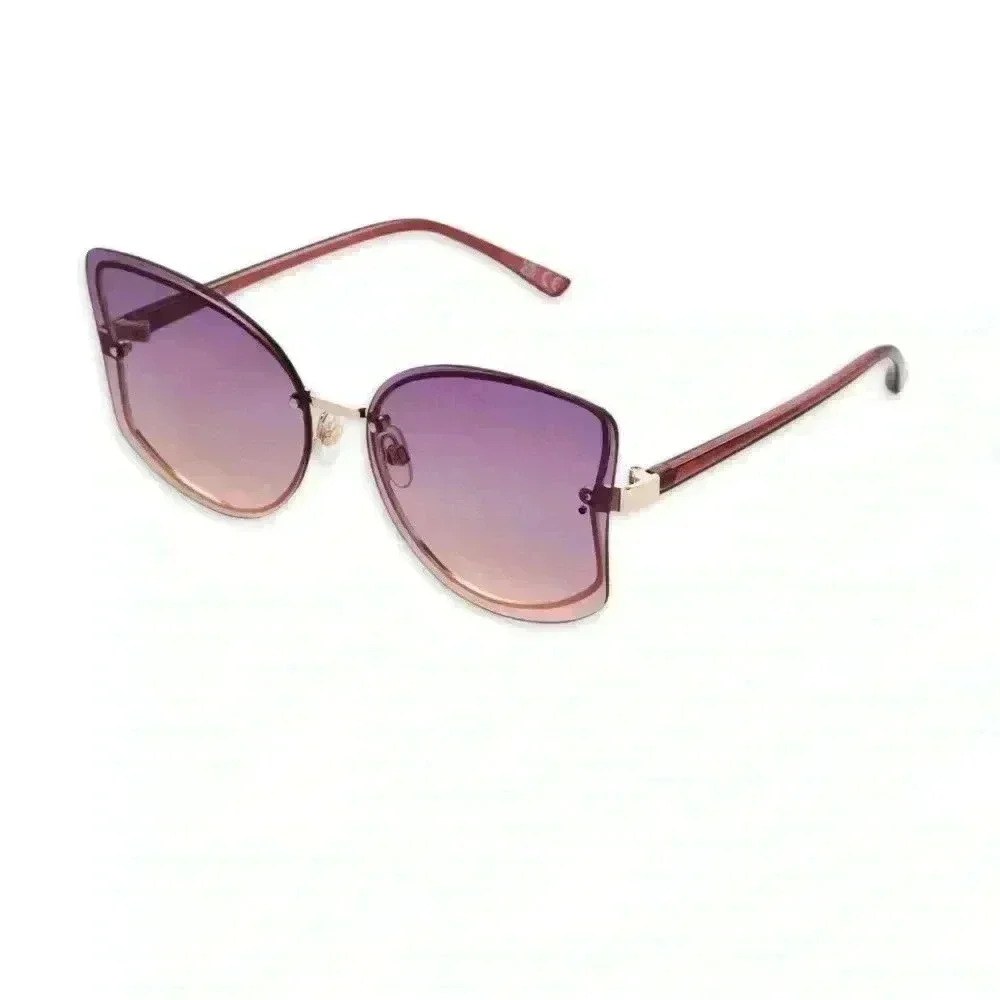 No Boundaries Women's Butterfly Gold Sunglasses